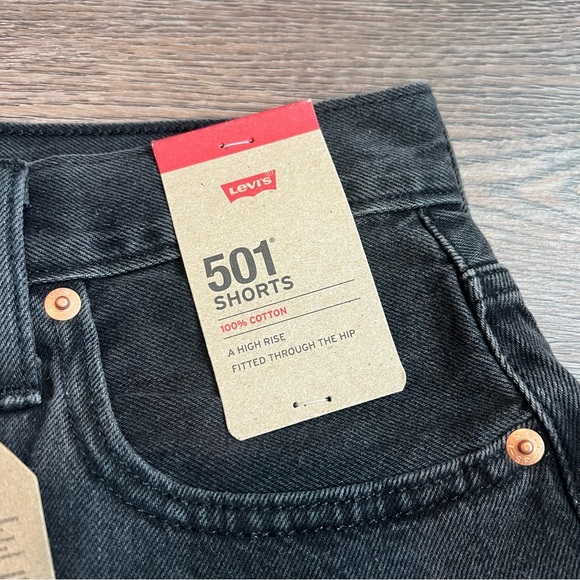 Women's Levi's 501 Original Jean Shorts, Size: 26(US 2)Medium, Black - Picture 4 of 6